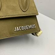 Jacquemus | Le chiquito mini velvet leather bag in moss green 12cm - 5