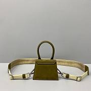 Jacquemus | Le chiquito mini velvet leather bag in moss green 12cm - 3