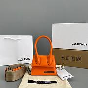 Jacquemus | Le chiquito mini leather bag in orange 12cm - 1