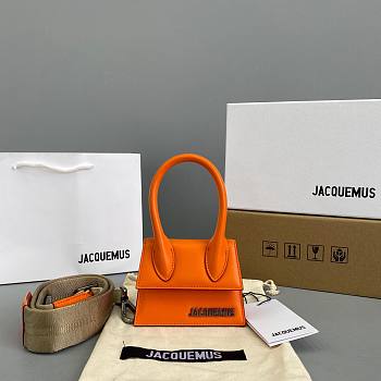 Jacquemus | Le chiquito mini leather bag in orange 12cm