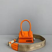Jacquemus | Le chiquito mini leather bag in orange 12cm - 6