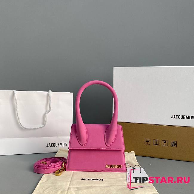 Jacquemus | Le chiquito moyen small leather bag in pink 18cm - 1