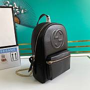 Gucci Soho leather chain backpack in black leather 431570 22.5cm - 2