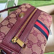 Gucci GG Supreme ophidia mini bag with front zipper pocket in red 517350 17.5cm - 6