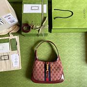 Gucci Jackie 1961 small hobo bag in GG supreme canvas in red 636706 28cm - 5