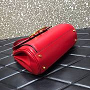 Valentino Garavani Rockstud alcove small top handle bag in red 23cm - 5