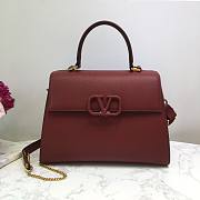 Valentino VSling grainy calfskin handbag in wine 30.5cm - 1
