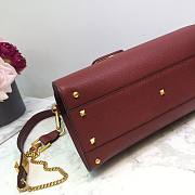 Valentino VSling grainy calfskin handbag in wine 30.5cm - 3