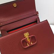 Valentino VSling grainy calfskin handbag in wine 30.5cm - 6