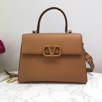 Valentino VSling grainy calfskin handbag in beige 30.5cm