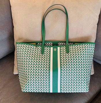 Tory Burch | T monogram tote bag in green 39cm
