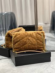 YSL Loulou puffer bag in merino shearling and lambskin (brown) 35cm - 2