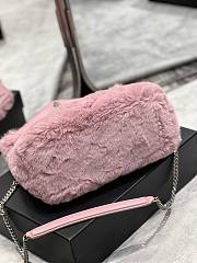 YSL Loulou puffer bag in merino shearling and lambskin (pink) 29cm - 3