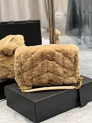 YSL Loulou puffer bag in merino shearling and lambskin (beige) 29cm - 5