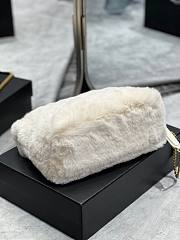 YSL Loulou puffer bag in merino shearling and lambskin (white) 29cm - 5