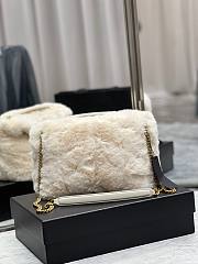 YSL Loulou puffer bag in merino shearling and lambskin (white) 29cm - 4