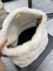 YSL Loulou puffer bag in merino shearling and lambskin (white) 29cm - 3