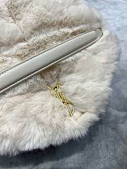 YSL Loulou puffer bag in merino shearling and lambskin (white) 29cm - 2