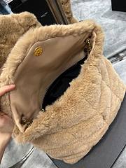 YSL Loulou puffer bag in merino shearling and lambskin (beige) 35cm - 4