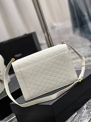 YSL Gaby satchel in quilted lambskin in white 26cm - 5