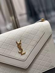 YSL Gaby satchel in quilted lambskin in white 26cm - 3