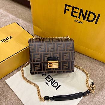 Fendi Kan U small brown leather mini-bag 19cm