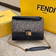 Fendi Kan U medium brown leather bag 25cm - 1