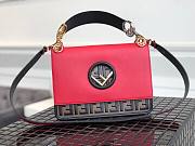 Fendi Kan I F red leather bag 25.5cm - 1