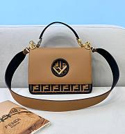Fendi Kan I F brown leather bag 25.5cm - 1