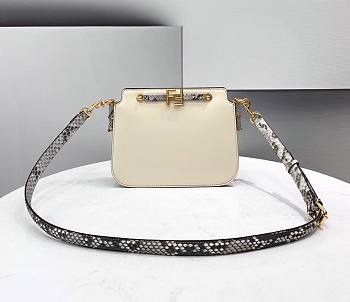 Fendi Touch white leather bag with snakeskin 26.5cm
