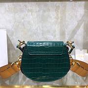 Chloe | Tess small bag embossed croco effect on green calfskin 20.5cm - 3