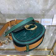 Chloe | Tess small bag embossed croco effect on green calfskin 20.5cm - 4