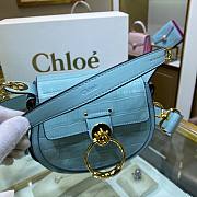 Chloe | Tess small bag embossed croco effect on blue calfskin 20.5cm - 6