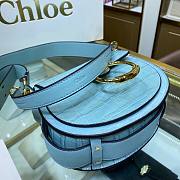 Chloe | Tess small bag embossed croco effect on blue calfskin 20.5cm - 5