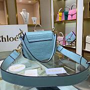 Chloe | Tess small bag embossed croco effect on blue calfskin 20.5cm - 4