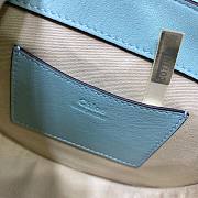 Chloe | Tess small bag embossed croco effect on blue calfskin 20.5cm - 2