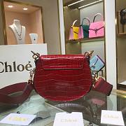 Chloe | Tess small bag embossed croco effect on red calfskin 20.5cm - 3