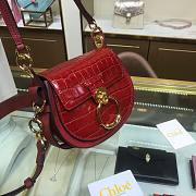 Chloe | Tess small bag embossed croco effect on red calfskin 20.5cm - 4