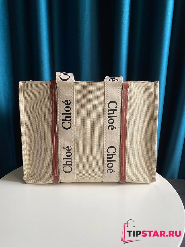 Chloe | Woody large tote bag in brown 45cm - 1