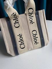 Chloe | Woody small tote bag in blue 26.5cm - 2