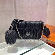 Prada Gaufré nappa leather shoulder bag in black 1BD289 21cm - 1