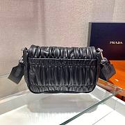 Prada Gaufré nappa leather shoulder bag in black 1BD289 21cm - 6