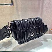 Prada Gaufré nappa leather shoulder bag in black 1BD289 21cm - 4