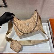 Prada Re-edition 2005 nappa gaufré bag in beige 1BH204 23cm - 3