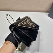 Prada Brushed leather shoulder bag in black 1BH189 17cm - 2