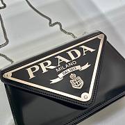 Prada Brushed leather shoulder bag in black 1BH189 17cm - 3