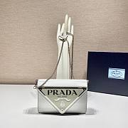 Prada Brushed leather shoulder bag in white 1BH189 17cm - 1