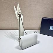 Prada Brushed leather shoulder bag in white 1BH189 17cm - 4