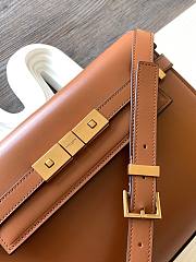 YSL Manhattan small shoulder bag in box Saint Laurent leather in brown 24cm - 6