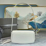 Balenciaga Ghost sling bag in white shiny crocodile embossed calfskin 23cm - 4